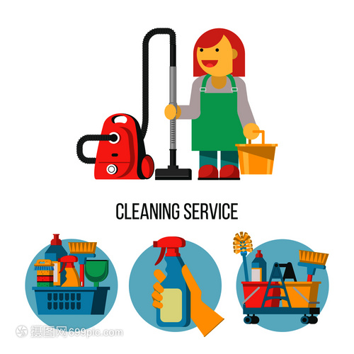 专业清洁服务的视觉语言 解析矢量图标中的保洁形象